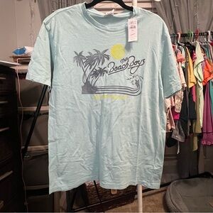 American Eagle Outfitters Blue Short Sleeve Tee with Graphic Print